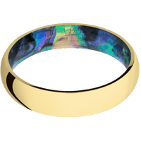 22K Yellow Gold + Polish Finish + Abalone