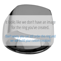 Large Cushion signet ring (18x18mm) in Zirconium, with a Wide style band, a Blue Purple Abalone inlay.