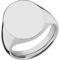 Large Oval signet ring (20x16mm) in Titanium, with a Thin style band.
