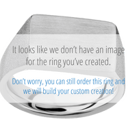 Medium Horizontal Rectangle signet ring (16x11.5mm) in Titanium, with a Wide style band, an Aventurine inlay.