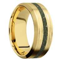 10K Yellow Gold + Treebarkh , Satin Finish
