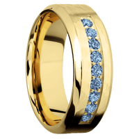14K Yellow Gold + Hammer , Polish Finish