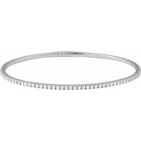 14K White Gold 1 1/2 CTW Lab-Grown Diamond Flexible Bangle 7" Bracelet