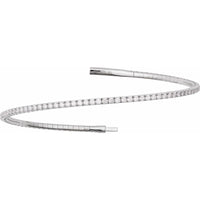14K White Gold 1 1/2 CTW Lab-Grown Diamond Flexible Bangle 7" Bracelet