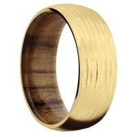 10K Yellow Gold + Treebarkh Finish + Teak