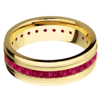 14K Yellow Gold + Satin , Polish Finish