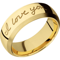 14K Yellow Gold + Polish , Satin Finish