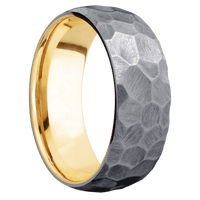 Tantalum + Rock Finish + 10K Yellow Gold