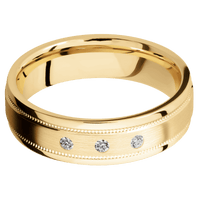 10K Yellow Gold + Satin , Polish Finish