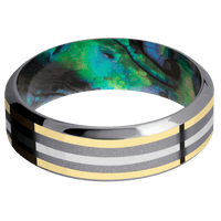 Tantalum + Sand , Polish Finish + Abalone