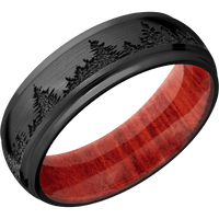 Zirconium + Satin , Polish Finish + Red Heart