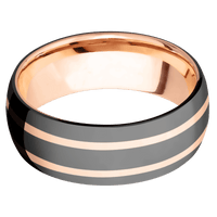 Zirconium + Polish Finish + 14K Rose Gold