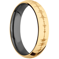 14K Yellow Gold + Polish Finish + Zirconium