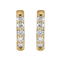 14K Yellow Gold .08 CTW Natural Diamond Hinged 10 mm Hoop Earrings