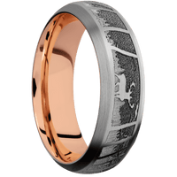 Titanium + Satin , Satin Finish + 14K Rose Gold
