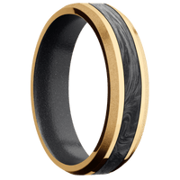 10K Yellow Gold + Polish , Sand Finish + Dark Grey