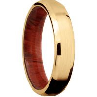 14K Yellow Gold + Satin , Polish Finish + Padauk