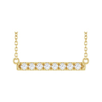 14K Yellow Gold 1/4 CTW Lab-Grown Diamond French-Set Bar 18" Necklace