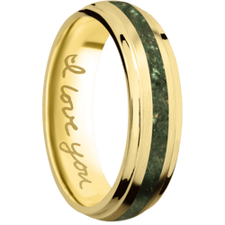 14K Yellow Gold + Satin , Polish Finish