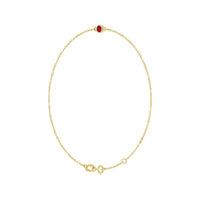 14K Yellow Gold Natural Ruby Bezel-Set Solitaire 6 1/2-7 1/2" Bracelet