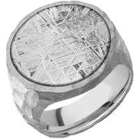 Extra Large Circle signet ring (22mm ) in Cobalt Chrome, with a Wide style band, a Meteorite inlay.