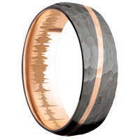 Tantalum Noir + Hammer Finish + 14K Rose Gold
