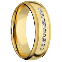 14K Yellow Gold + Crosssatin , Satin Finish