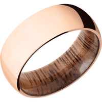 14K Rose Gold + Polish Finish + Koa
