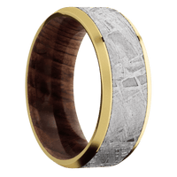 14K Yellow Gold + Polish , Bead Finish + Sequoia