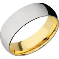 Titanium + Polish Finish + 14K Yellow Gold