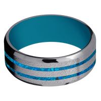 Tantalum + Anglestone , Polish Finish + Sea Blue