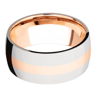 14K White Gold + Polish Finish + 14K Rose Gold