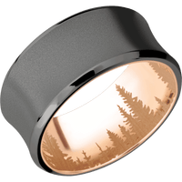 Tantalum Noir + Sand , Polish Finish + 10K Rose Gold
