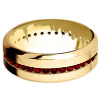 10K Yellow Gold + Hammer , Polish Finish
