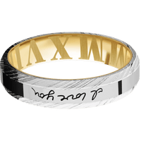 Woodgrain + Polish Finish + 10K Yellow Gold