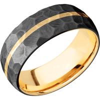 Zirconium + Rock Finish + 14K Yellow Gold