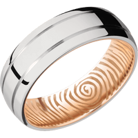 18K White Gold + Polish , Polish Finish + 18K Rose Gold