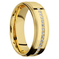 14K Yellow Gold + Polish , Satin Finish