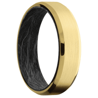 14K Yellow Gold + Satin , Polish Finish + Forged Carbon Fiber
