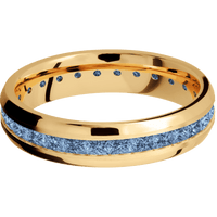 14K Yellow Gold + Satin , Polish Finish