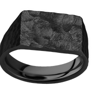 Medium Horizontal Rectangle signet ring (16x11.5mm) in Zirconium, with a Wide style band.