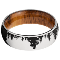14K White Gold + Polish Finish + Desert Iron Wood