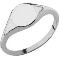 Circle Titanium Signet Ring / Polish Ring Finish and Polish Signet Finish / Size 8.5