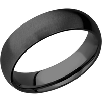 6mm wide Domed Black Titanium Ring with Angle Satin Finish