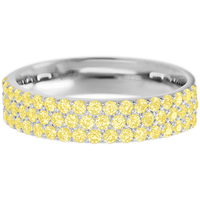 Clarissa Style 10k White Gold Ring / Half Eternity .825 TCW of Light Yellow Sapphires / Size 5.25