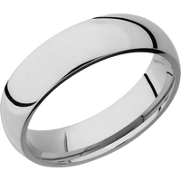 6mm wide Domed Titanium Ring with Polish Finish