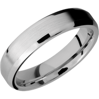 5mm wide Beveled 10k White Gold Ring with Satin Finish