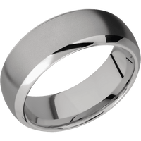 8mm wide Domed Bevel Titanium Ring with Sand Blast Finish