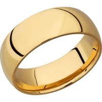 8mm wide Domed 14k Yellow Gold Ring with Polish Finish