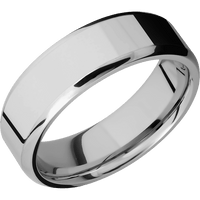 7mm wide Beveled Palladium Silver Ring with Polish Finish